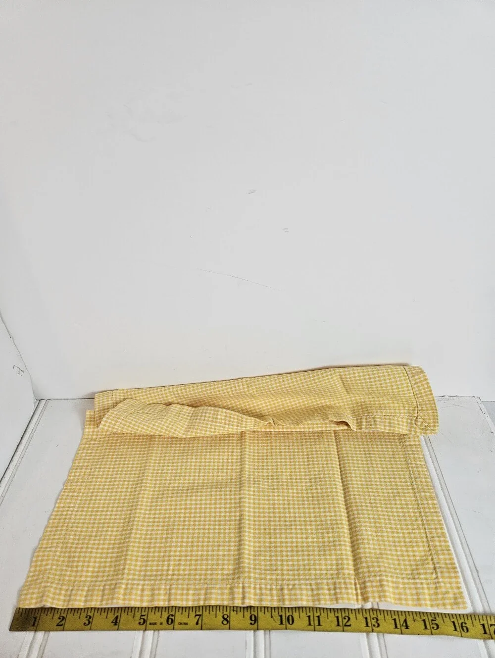 Yellow White Gingham Cloth Napkins Set of 10 16x17 Checkered Cottagecore Dining!